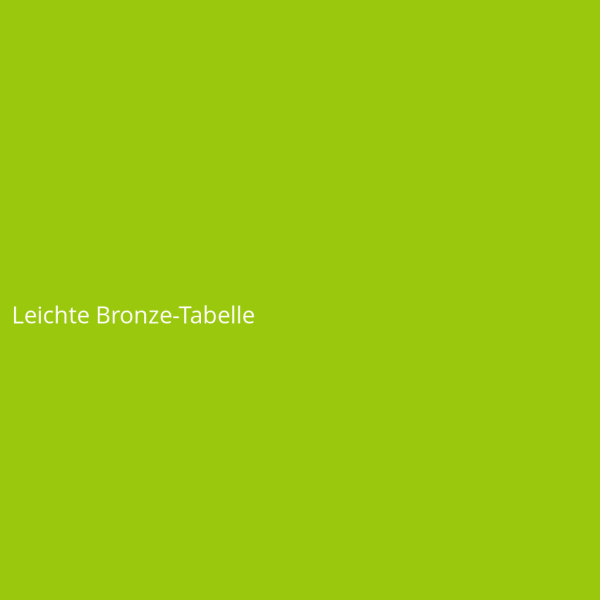 Leichte Bronze-Tabelle